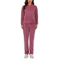 thumbnail image 2 of FUTATA Women's Velour Tracksuit 2 Pieces Joggers Outfits Sweatshirt & Sweatpants Soft Velour Sweatsuits Red M, 2 of 6