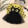 thumbnail image 4 of XEGLSBU Toddler Girls Dresses Long Sleeve Cartoon Halloween Prints Mesh Dress Outfits Yellow Size 18-24 Months, 4 of 8