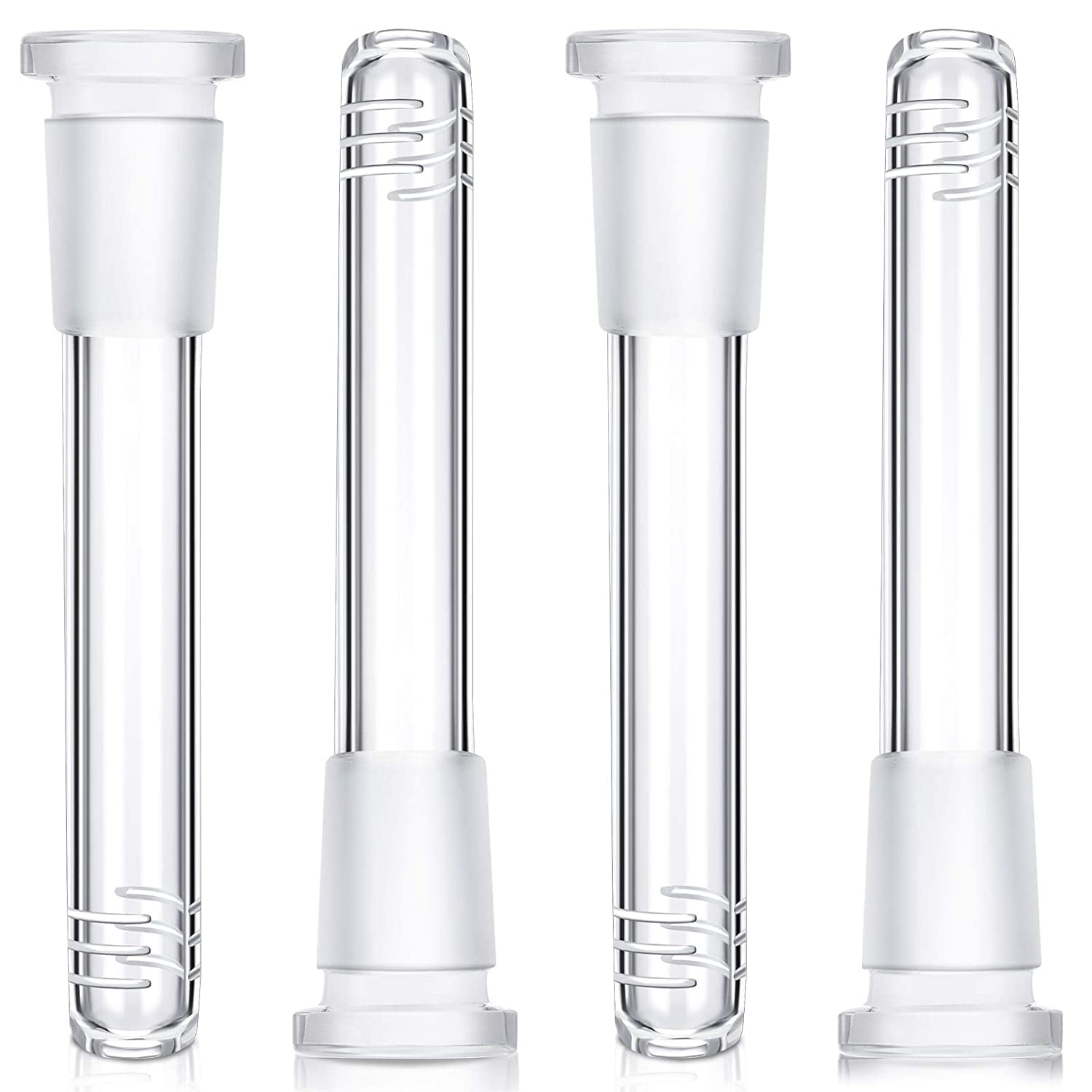 5 inch 2 Pack 18mm by 14mm Down Tube Stem Clear Scientic Glass Tube Adapter 