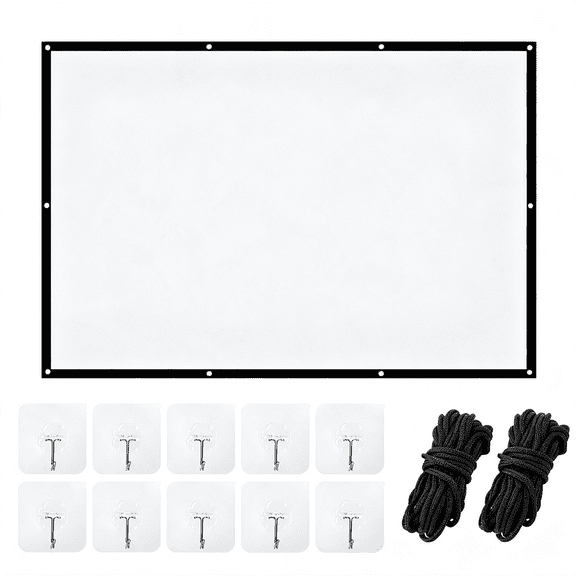 GJX Projector Screen,White Projector Screen,16:9 No Crease Home Theater Foldable Projection Screen 60"|72"|84"|100"|120"|150"(60In Thickened)