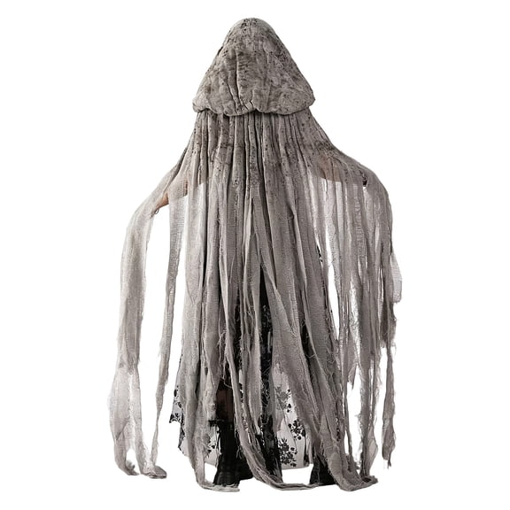 59 inch Halloween Witch Cloak, One-Size Grim Reaper Cosplay Costume, Spooky Hooded Robe for Haunted House Dress-Up Party Role Play