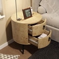 thumbnail image 3 of Table d'Appoint avec Tiroirs Table de Nuit Moderne avec Rangement Table d'Extrémité en Bois Table de Chevet avec Pattes en Métal, 3 of 8