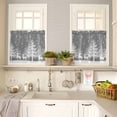 thumbnail image 4 of Winter White Elk Kitchen Curtains and Valances Set, Christmas Tree Snowflake Gray Background Rod Pocket Window Valance Window Curtain Panels for Living Room Bedroom Laundry, 27.5x24in, 3 Pieces, 4 of 7