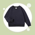 thumbnail image 2 of Toddler Kids Cotton Sweatshirt Boys Girls Crewneck Long Sleeve Basic Solid Color Pullover Fall Winter Causal Loose Clothes, 2 of 3