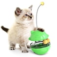 thumbnail image 1 of Juguetes interactivos para gatos, vaso 4 en 1, juguete para gatos con doble bola y palo, dispensador de croquetas para gatos fácil de limpiar, juguete para cazar, jugar, comer en interiores (verde)   ER, 1 of 4