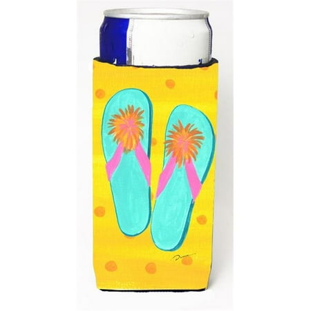 

Carolines Treasures LD6150MUK Flip Flops Yellow Michelob Ultra bottle sleeve for Slim Can