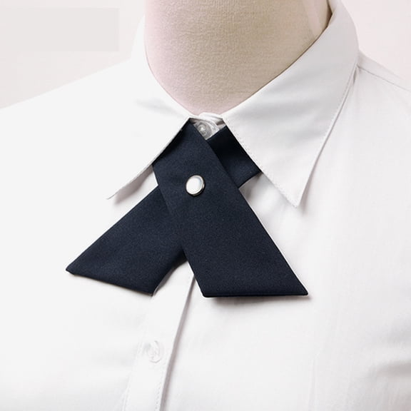 OUNONA Adjustable Cross Bowtie For Women And Girls, Suitable For School Uniforms And Special Occasions, Solid Color Pre-Tied Bow Tie In Black