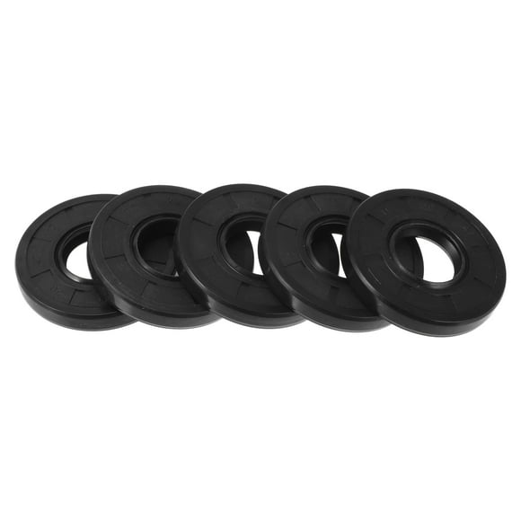 Sello de aceite universal Unique Bargains TC de doble labio con resorte de acero, sello de eje rotativo 20x47x7mm, caucho NBR negro de alta presión, 5 Pcs