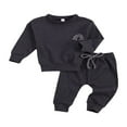 thumbnail image 1 of Newborn Baby Clothes Set Rainbow Embroidery Tops and Pants, 1 of 6