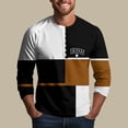 thumbnail image 7 of Men's St. Patrick's Day Irish Henley Shirt 3/4 Sleeve Color Block Clover Top, 7 of 7