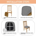 thumbnail image 4 of Black White Triangle Checkered Seat Covers for Dining Room Chairs Set Of 4,Stretch Printed Washable Chair Seat Cover with Elastic Ties and Button,Removable Waterproof Couch Cushion Covers, 4 of 6