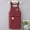 Red, variant on Gray Cotton Linen Apron - Stain-Resistant, Breathable, Adjustable Straps, Large Zipper Pocket, Pinstripe Design for Kitchen & Dining