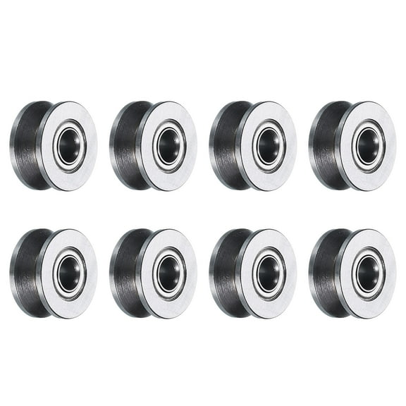 8 Packs V624ZZ V Groove Guide Pulley Bearing 4x13x6mm Carbon Steel Rail Ball Bearings Wheel