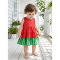 thumbnail image 3 of RUINIXCW Toddler Baby Girl Watermelon Summer Beach Holiday Dress Infant Baby Girls Tank dress Sleeveless Ruffled Tiered A-line Dress, 3 of 8