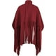 thumbnail image 5 of Poncho tipo jersey con borlas y cuello alto y manga larga para mujer, talla grande, 5 of 5