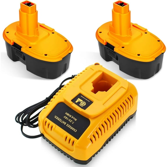 2Packs 4500mAh Ni-Mh 18 Volt DC9096 Battery and DC9310 Charger Compatible with Dewalt 18V Battery XRP DC9096 DC9099 DW9098 DW9099 DW9095 DW9096 DE9039 Cordless Power Tools