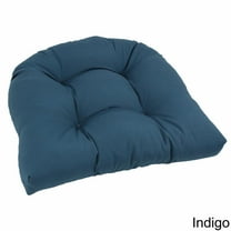 19-inch U-Shaped Twill Tufted Dining Chair Cushion - Indigo