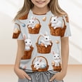 thumbnail image 2 of LTTVQM Easter Shirts for Girls 2026 Short Sleeve Cute Bunny Eggs Graphic Tee Soft Crew Neck Blouse Trendy Clothing Light Gray 7-8 Years, 2 of 5