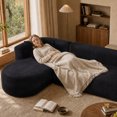 thumbnail image 6 of Leumius 109.4" Sectional Couch with L-Shaped Chaise, Boneless Modular Sectional Sofa for Living Room, Bedroom(Left- Black), 6 of 7
