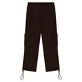 thumbnail image 5 of Ltctricy Boys' Cargo Sweatpants Elastic Waist Drawstring Straight Leg Casual Athletic Workout Trousers Children Jogger Pants(Brown,5-6 Years), 5 of 7