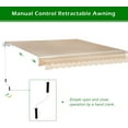 thumbnail image 5 of YODOLLA 13' X 10' Patio Awning Retractable Sun Shade Awning Cover Outdoor Patio Canopy Sunsetter Deck Awnings with Manual Crank Handle, Beige, 5 of 8