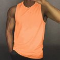 thumbnail image 2 of NOLDARES Mens Tank Tops Casual Summer Beach Vacation Hawaiian Style Muscle Gym Sleeveless Tee Shirts(Orange,L), 2 of 8