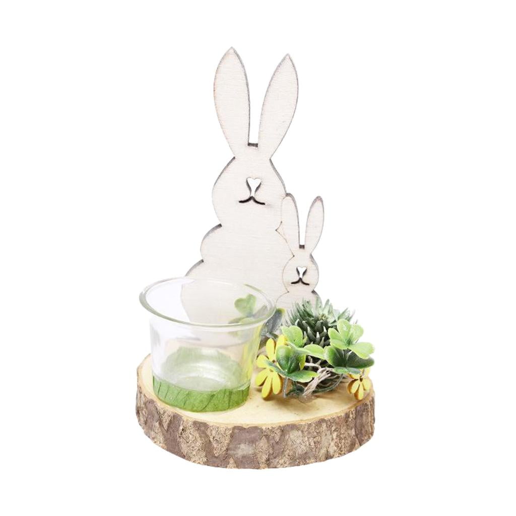 * Wind Light Tea Light Holder Metal Glass Bunny Easter Decoration Magical Pink 