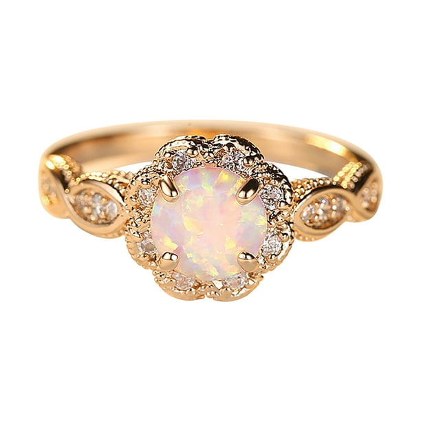 Anillo de oro rosa Anillo de diamantes de imitación Anillos de joyería de aleación de las mujeres Anillos de circón de moda para las mujeres