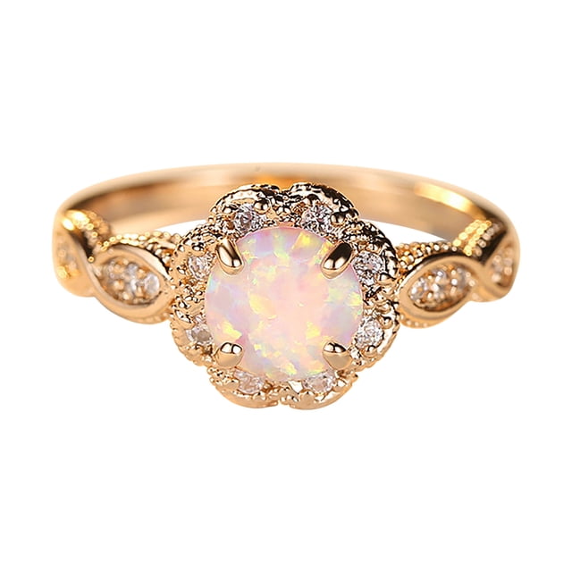 Anillo de oro rosa Anillo de diamantes de imitación Anillos de joyería de aleación de las mujeres Anillos de circón de moda para las mujeres