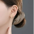 thumbnail image 2 of Sterling Silver Flower Small Hoop Earrings for Women Teens Flower Hoop Earrings Huggie, 2 of 11