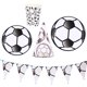 thumbnail image 5 of 33 Uds. Pancarta temática de fútbol, vajilla desechable de moda, platos y vasos de papel, juego de servilletas, suministros para fiestas (blanco y negro) FRCOLOR Hogar5682021, 5 of 7