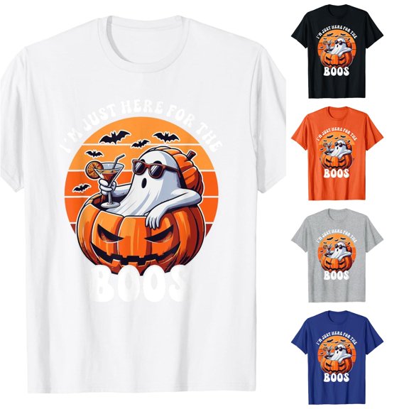 Halloween Shirts for Women Casual Short Sleeve Letter Print T Shirt for Everyday Comfort and Stylish Wear Women’s Tee Top White L