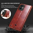 thumbnail image 4 of Dteck Case for iPhone 13, Men Luxury Wallet Business Style Case with Card Holder Shockproof Folio Case Premium PU Leather Flip Kickstand Cover 2021,Brown, 4 of 9