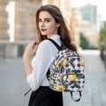 thumbnail image 6 of FORMRS Mini Backpack Purse for Women Travel Daypack Casual Shoulder Bag, Beige Plaid Lemon, 6 of 7