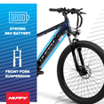 thumbnail image 2 of Huffy 27.5" Vertis 36V Adult Electric Mountain Bike Aluminum, Fits Riders 5'0"+, Blue, Unisex, 2 of 13