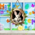 thumbnail image 2 of TIELUTT Easter Bunny Rabbit Hole Door Sign Front Door Signs for Home Winter Front Door Decorations Hanging Christmas Decorations Bedroom Cute Easter Wreath Signs Welcome Door Signs for Front Door, 2 of 5