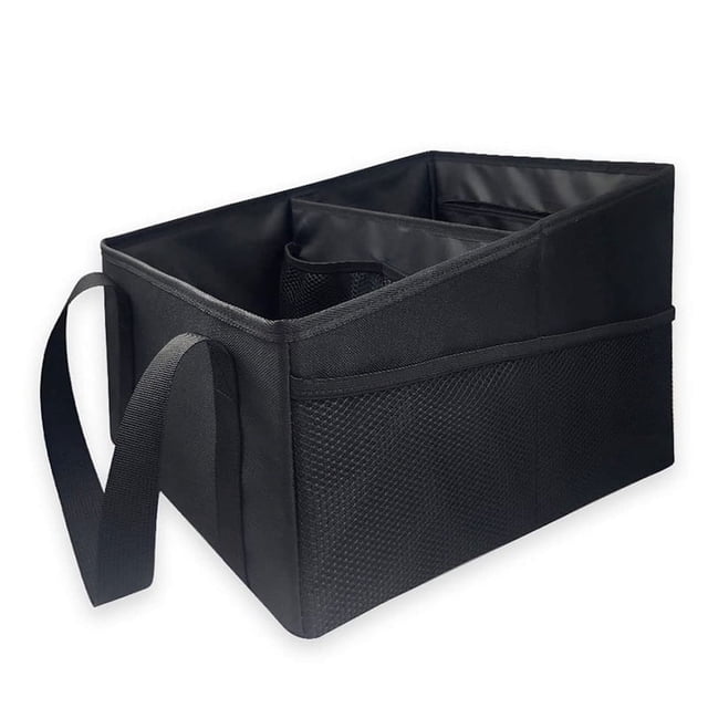 Organizador de Maletero de Coche, Organizador de Asiento Delantero, Cajas de Almacenamiento, Gran Capacidad, Portátil, Compacto, Simple, Negro
