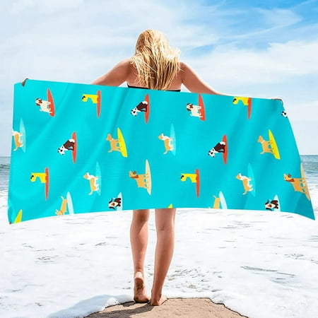 

TKing Fashion Beach Towel Quick Dry Super Absorbent Lightweight Towels Blanket Mask Printing for Home Decor - Multi-color