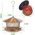 thumbnail image 2 of Samhe Bird Feeder for Outdoor, Metal Hanging Wild Bird Feeder with 9.8" Roof, 4.5 lbs Large Capacity, 2 of 8