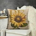 thumbnail image 2 of Floral Monogram Letter Golden Letter K Sunflower Throw Pillow Case Personalized Alphabet Embellished Pillow Covers Christmas Cute Present Pillowcase Cushion Covers for Sofa Couch Bedroom Home, 2 of 5