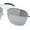 Silver - Silver Mirror, variant on Mens Classic Rectangle Officer Air Force Pilot Metal Sunglasses Gunmetal - Orange Mirror