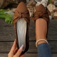 thumbnail image 3 of Women’s Wide Fit Breathable Knit Flats Slip On Shoes, Comfortable Low Heel Bow Detail Work Shoes, Lightweight Stretchy Loafers for Office Casual Daily Wear, 3 of 6
