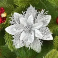 thumbnail image 3 of Adornos navideños artificiales con flores brillantes de 14 cm para árbol de Navidad, decoraciones navideñas para el hogar, regalo de Año Nuevo, 3 of 5