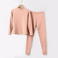 thumbnail image 5 of Aihuaihua Thermal Underwear for Women Set 2 Piece Pajamas Warm Loungewear Set Neck Shirt Crop Leggings Fall Winter Soft Long Johns Sleepwear Outfits, 5 of 7