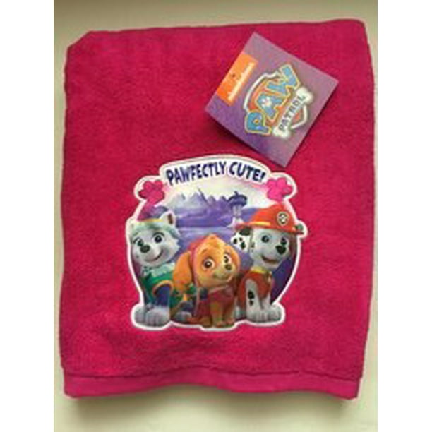 Paw Patrol Embroidered Pink Bath Towel - Walmart.com - Walmart.com