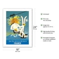 thumbnail image 2 of France - Join the Sun On A Ski Run - Vintage Travel Poster by Jacques Dubois c.1950s - Fine Art Matte Paper Print (Unframed) 18x24in, 2 of 4