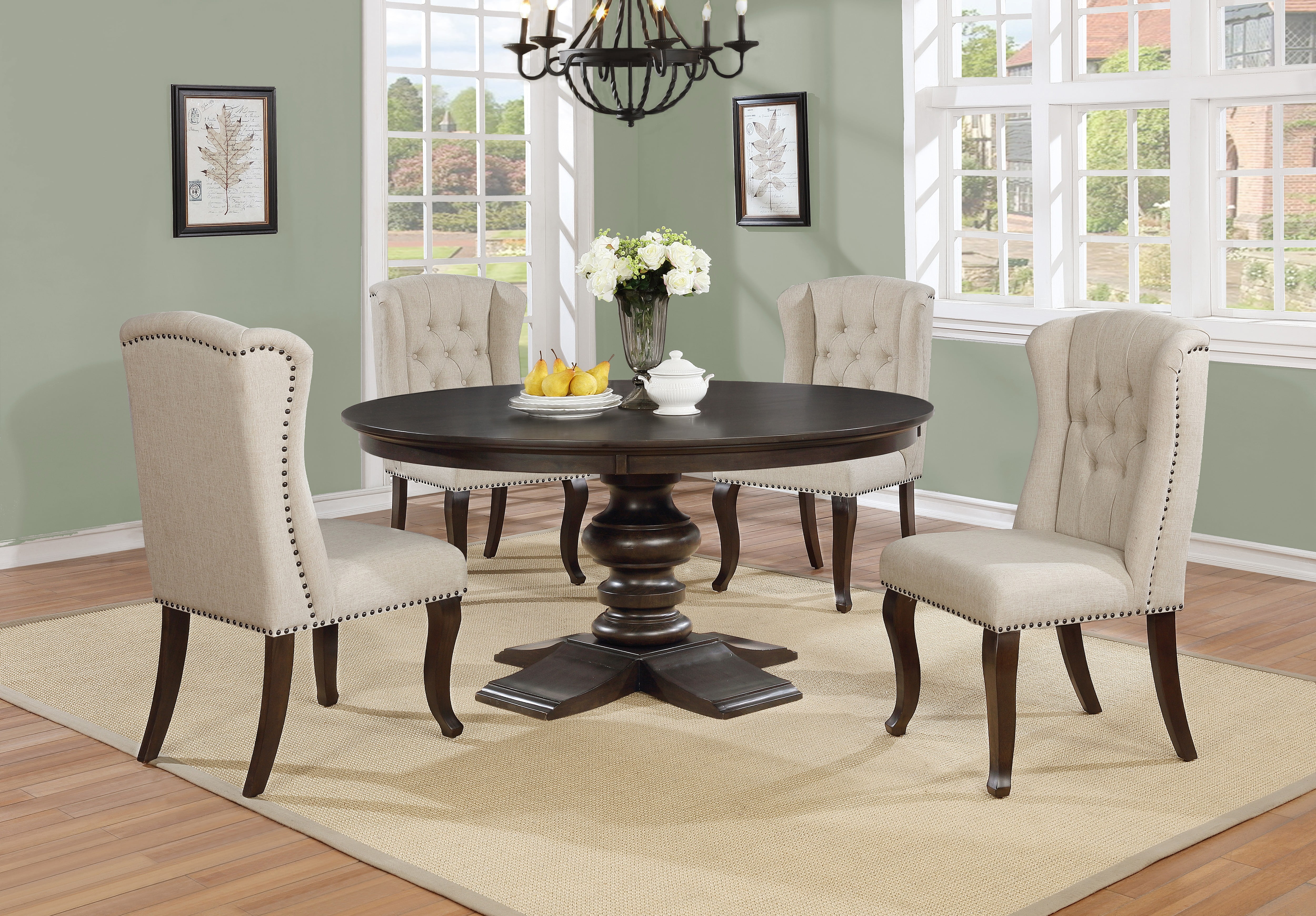 4 Beige Dining Room Table And Chairs