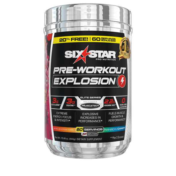 Elite Series Explosion Pre Workout Powder Extreme Energy Focus And Intensity For Better Workouts Rainbow Candy 60 Servings Walmart Com Walmart Com