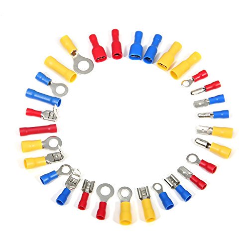 Electronix Express 78TERMKIT480 480 Piece Assorted Insulated Electrical Wire Terminals Crimp Connectors Spade Set