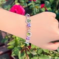 thumbnail image 3 of Beauty Silver Plated Multi Purple CZ Charm Bracelet Pageant Jewelry Accessories, 3 of 9